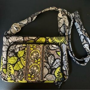 Vera Bradley Little Hipster Crossbody purse - Lime yellow flower pattern